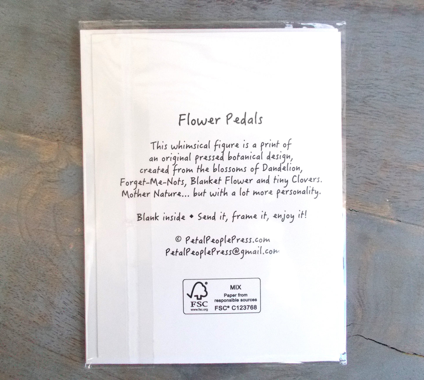 Petal People Press "FLOWER PEDALS" Note Card