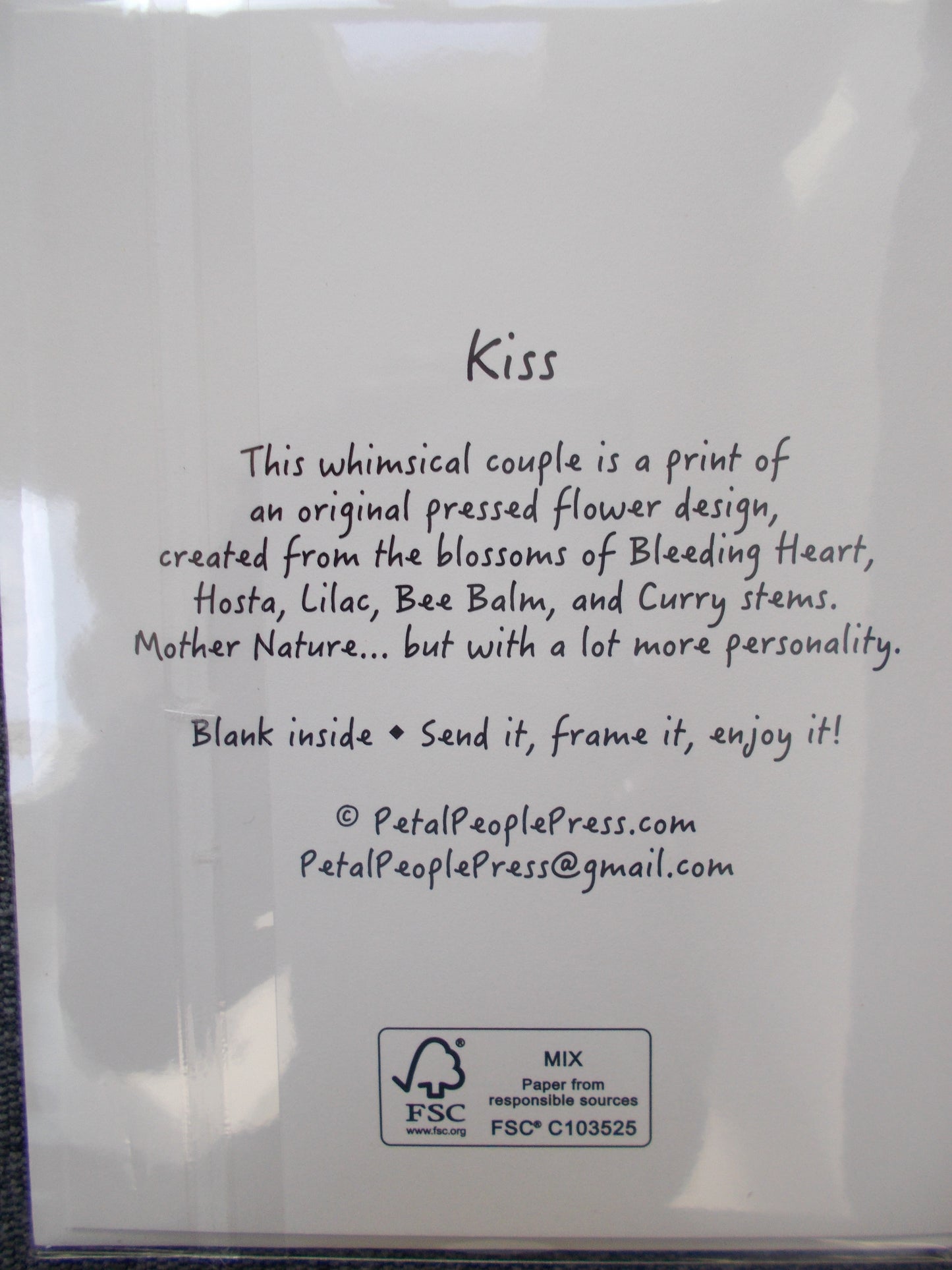 Petal People Press "KISS" Note Card