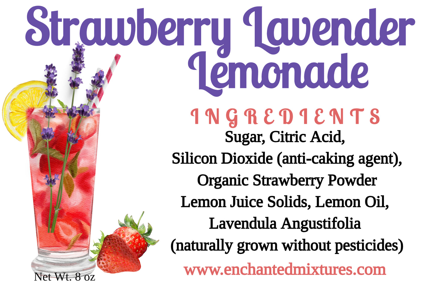 Strawberry Lavender Lemonade - All Natural