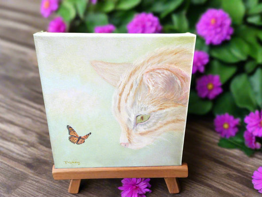 Cat & Butterfly - Original Painting